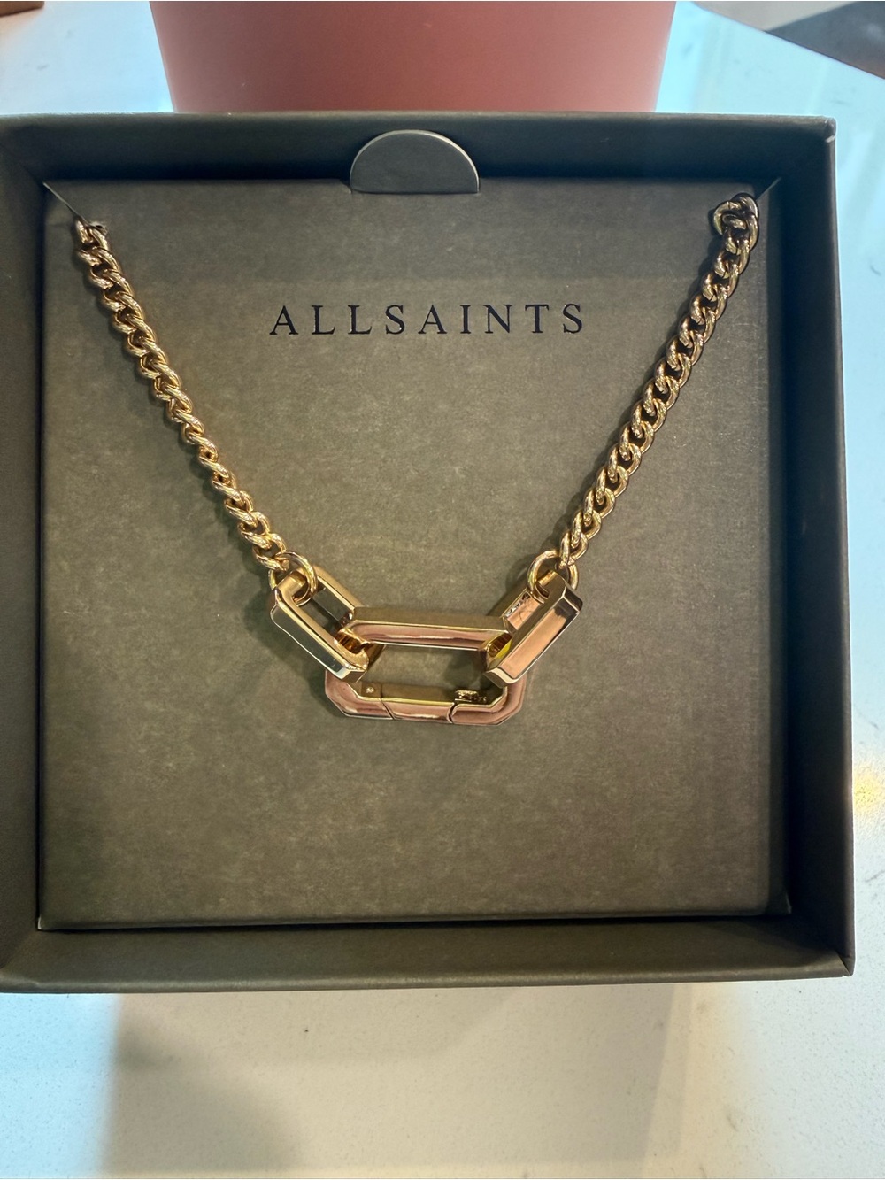 AllSaints Gold Link Chain Necklace